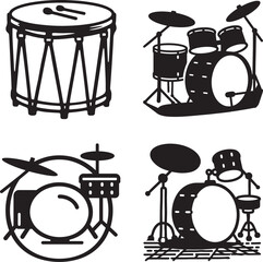  Drum clipart design illustration black silhouette design