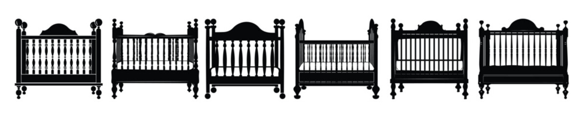 baby crib silhouette bundle 