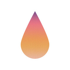 Fototapeta premium Abstract Gradient Droplet Icon with Grainy Texture. Modern Digital Art Element in Vibrant Colors 
