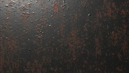 Dark grunge textured surface with red rust spots