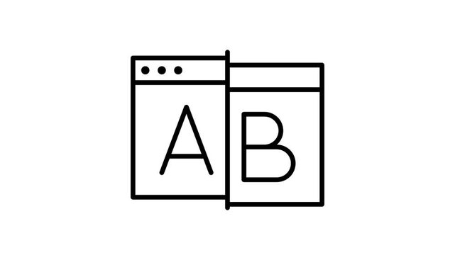 Ab testing comparing two versions animated icon