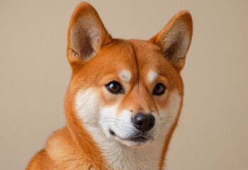 Obraz premium Close-up Portrait of a Shiba Inu Looking Forward