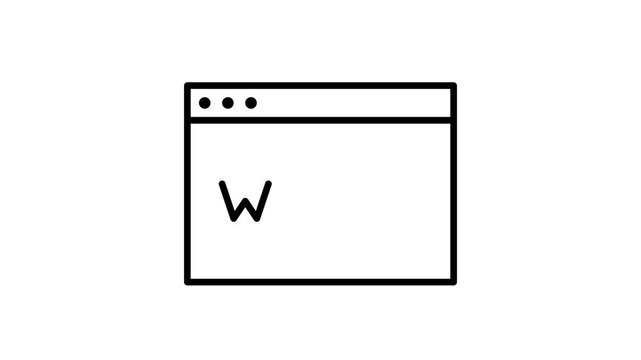 Hand drawn browser typing a website address