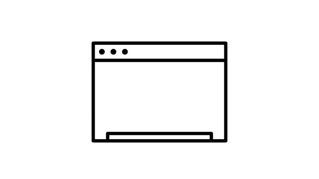 Animated browser window icon loading a website