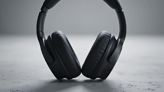 Close Up Video of Over Ear Headphones For Audio Playback.