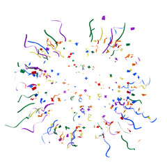 isolated burst of pride flag colored decorations. festive rainbow graphic element for lgbt community and equality events.