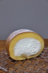 Roll cake purchased at a supermarket in Tokyo, Japan