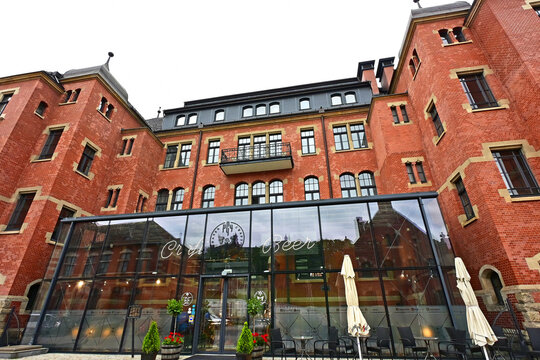 Gdańsk, Pomorze, Pomerania, Poland, Europe : Building from 1900 was a part of Gdańsk Gł&oacute;wny railway station, after adaptation it houses 4-star Central Hotel Gdańsk with Craft Brewery Restaurant
