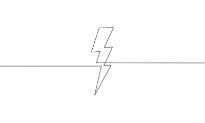 Continuous line drawing of Thunder isolate on transparent background.