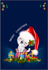 composition with a cat and Christmas gifts