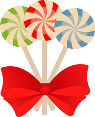 Candy Lollipop Swirls with a Red Bow