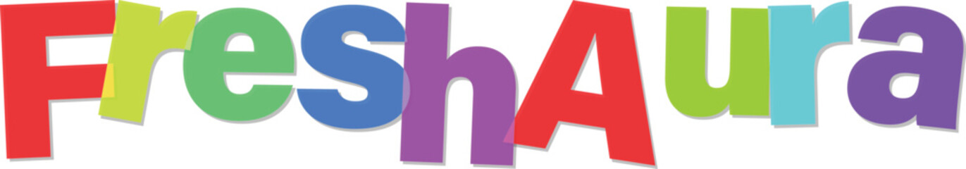 Fresh aura colorful text concept logo for creative design template isolated