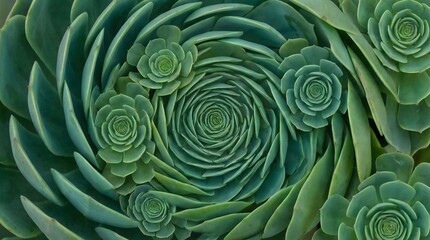Close up top view of a green succulent plant rosette showing geometric natural patterns suitable for gardening blogs botany education and minimalist nature wallpapers