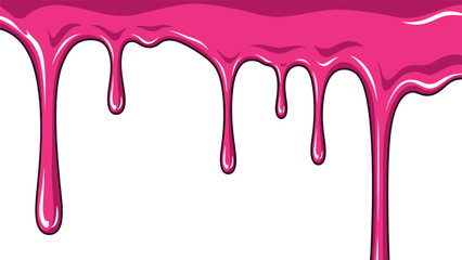 Vibrant pink paint drips down, artistic liquid splash design