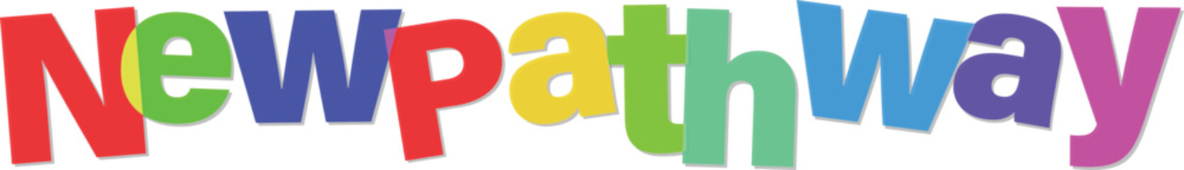 Newpathway vector illustration typography in multiple bright colors isolated on transparent background © tara