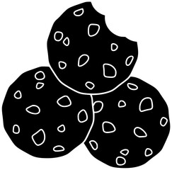 dessert illustration cookie silhouette shortbread logo biscuit icon pastry outline bakery delicious sweet food snack sugar tasty breakfast homemade shape wooden vector graphic background