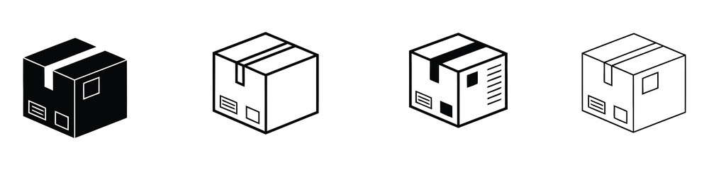 Obraz premium Isometric shipping boxes for logistics and delivery needs. Cardboard Box Icon. Shipping and Delivery Symbol. Cardboard Box Icon for Shipping and Delivery.