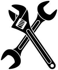 tool illustration mechanical silhouette repair logo work icon service outline industry maintenance engineer technology workshop engineering wrench mechanic industrial shape mechanism vector graphic ba