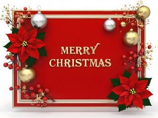 Christmas card, red background, New Year or Christmas composition.