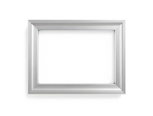 Silver photograph  Frame in the modern style on white background.