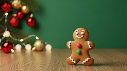 Obraz premium christmas gingerbread man and decorations 