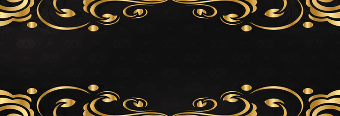 vintage floral ornament border vector illustration of gold