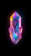 Mystical Quartz Crystal Radiating Light