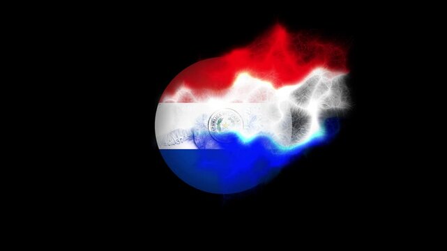 Electric Paraguay Energy Symbol Flag Animation Representing Innovation and Future Technology