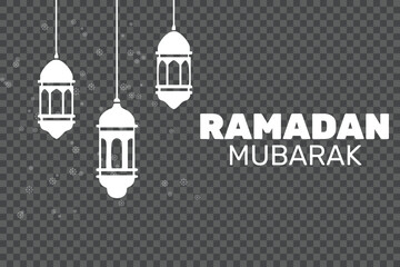 Ramadan Mubarak Islamic Calligraphy Lanterns Snowflakes Transparent arabic