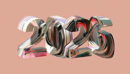 Three dimensional graphic numerals represent the forthcoming year twenty twenty three