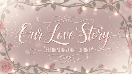 Our Love Story: Romantic Celebration Banner