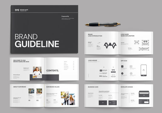 Brand Guideline Landscape Brochure Template