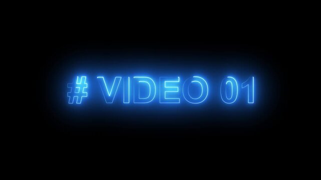 # video 01 neon text is used as video clip. HUD user interface with technology stopwatch. 4k Digital countdown number animation.