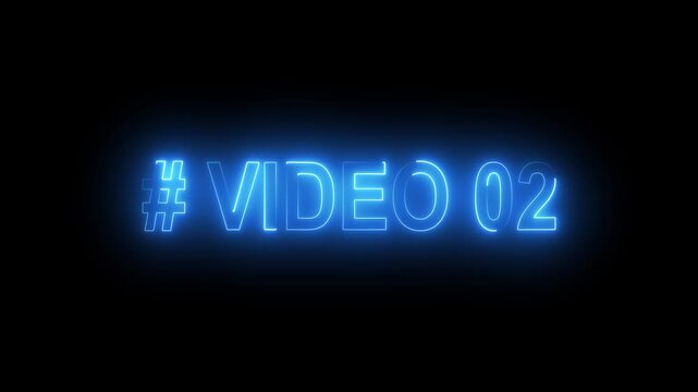 # video 02 neon text is used as video clip. HUD user interface with technology stopwatch. 4k Digital countdown number animation.