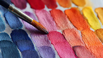 Artistic Palette: A Brushstroke Journey Through Colors, Revealing the Essence of Creative Expression in Watercolor Paint