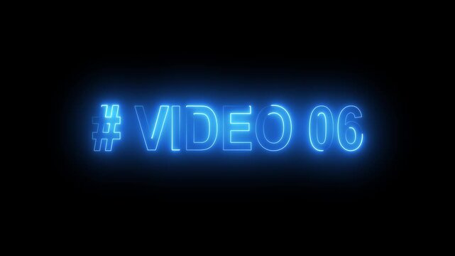 # video 06 neon text is used as video clip. HUD user interface with technology stopwatch. 4k Digital countdown number animation.