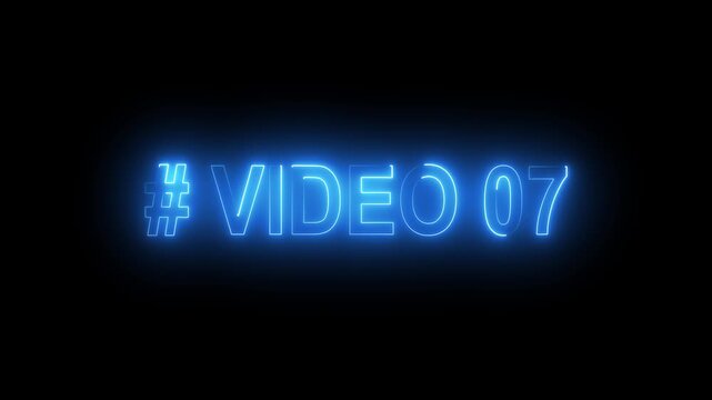 # video 07 neon text is used as video clip. HUD user interface with technology stopwatch. 4k Digital countdown number animation.