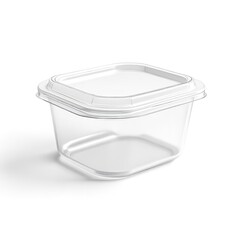 Clear plastic food container with lid square reusable storage container for kitchen organization and meal prep