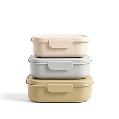 Stackable bento boxes for lunch containers food storage reusable plastic containers kitchen organization beige