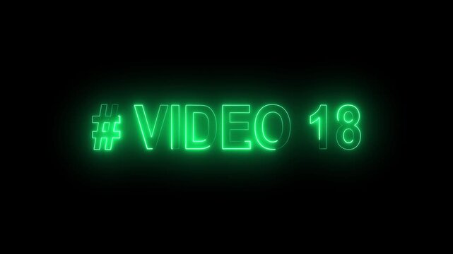 # video 18 neon text is used as video clip. HUD user interface with technology stopwatch. 4k Digital countdown number animation.