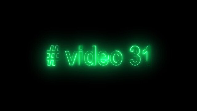 # video 31 neon text is used as video clip. HUD user interface with technology stopwatch. 4k Digital countdown number animation.