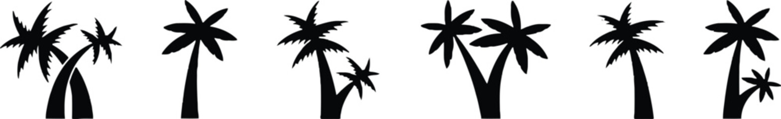 palm tree, tropical, tree, silhouette, black, white background, isolated, nature, vacation, beach, island, summer, foliage, plant, vegetation, exotic, travel, resort, oasis, park, garden, landscape, o © MuslimaHijabimodes