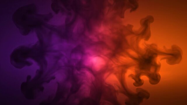 Deep orange and violet color fields slowly bleed into each other across the frame generating a heavy atmospheric afterimage gradient transition minimalist, abstract, dusk