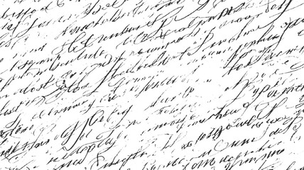 Black handwritten cursive script on white background seamless pattern handwriting text