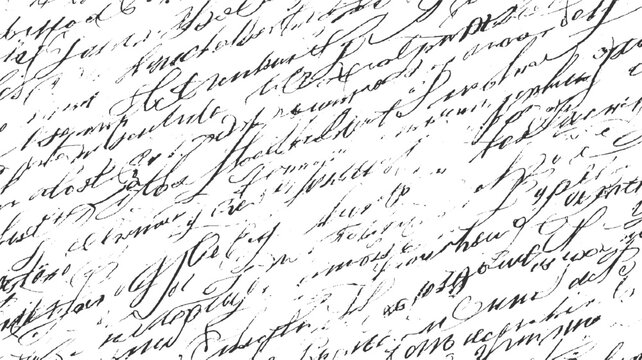 Black handwritten cursive script on white background seamless pattern handwriting text