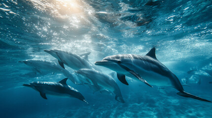 dolphins in the sea