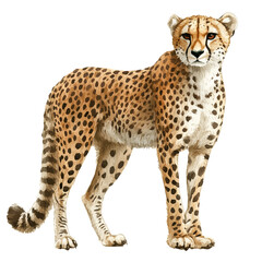 Cheetah, realistic watercolor illustration vector, isolated on a white background. © deltrion