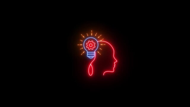 Strategic innovation concept. Systematic process for developing and implementing new ideas and products that help an organization grow and compete. Strategic innovation icon. 4K video motion graphic
