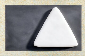 White Triangle on Dark Gray Surface, Top View