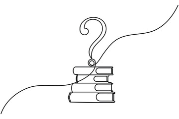 Obraz premium Continuous line question mark icon simple vector art 